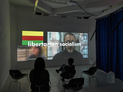 Blick in die Ausstellung "legislating architecture | architecting after politics" im aut - © Günter R. Wett
