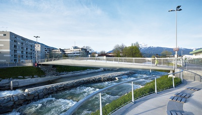 Anerkennung des Landes Tirol für Neues Bauen 2012: Tiflisbrücke, Innsbruck, 2007 – 2011 (Architektur: Hans Peter Gruber und Thomas Sigl)