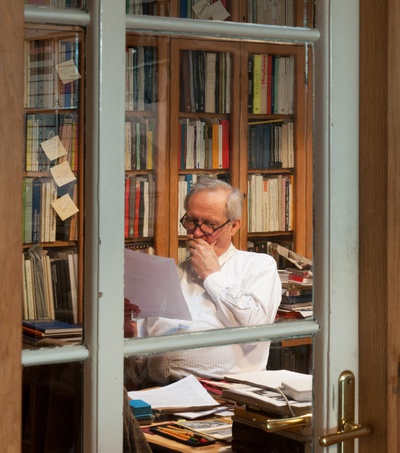 Hermann Czech in his studio, Vienna