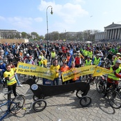 Radsternfahrt am 07. April 2019 als Auftakt des Radentscheid München mit 15.000 Teilnehmenden