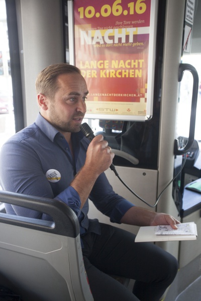 Bustour in Klagenfurt "Hop on Hop off" – zu sehen: Christoph Abel