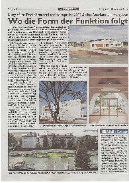 Kärntner Krone_07.12.2012_Wo die Form der Funktion folgt