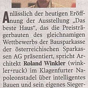 Kleine Zeitung_05.03.2014_Ausstellungseröffnung „Das beste Haus“