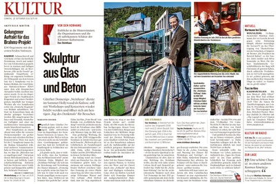 Kleine Zeitung_2014.09.28_" Skulptur aus Glas und Beton"