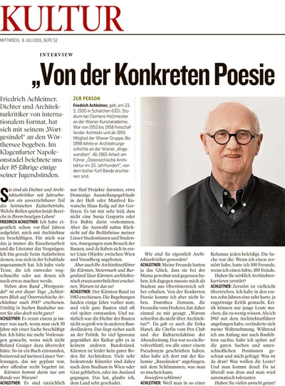 Kleine Zeitung_2015.07.08_Von der Konkreten Poesie...
