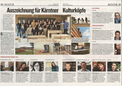 Kleine Zeitung_2015.12.11_ Auszeichnung für Kärntner Kulturköpfe