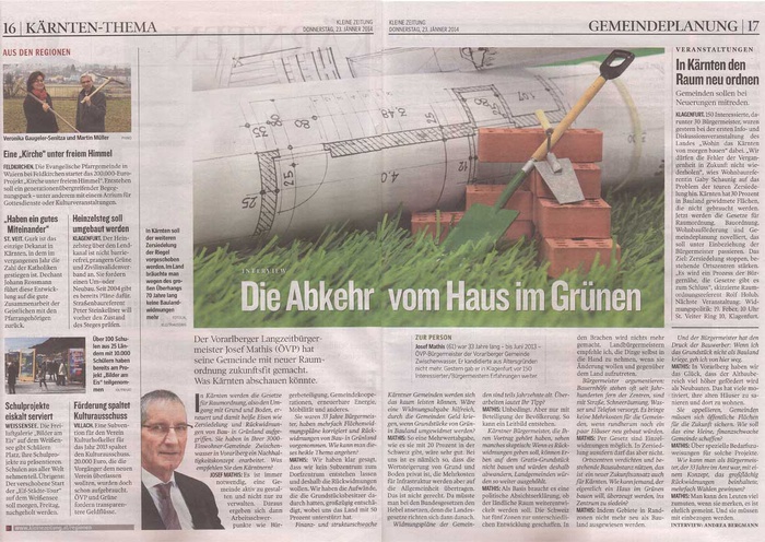Kleine Zeitung_23.01.2014_ Die Abkehr vom Haus im Grünen