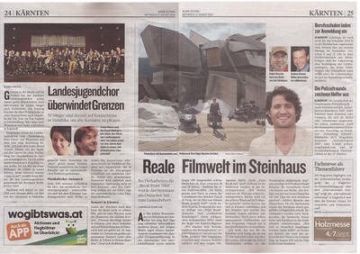 Kleine Zeitung_27.08.2014_" Reale Filmwelt im Steinhaus"