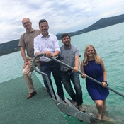 Kärntner Seenkonferenz  (v.l.n.r.): Franz Sturm, LR Daniel Fellner, Elias Molitschnig, Raffaela Lackner