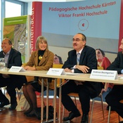 Pressekonferenz zum „Österreichischen Bodenforum 2014“ _2014.10.28_in Klagenfurt – v.l.n.r. Weinberger, Holub, Weber, Kienzl, Baumgarten