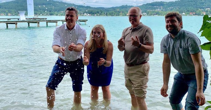 Seenkonferenz (v.l.n.r.): LR Daniel Fellner, Raffaela Lackner, Franz Sturm, Elias Molitschnig