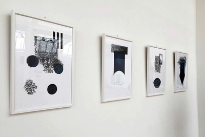 UNTITLED 1, 2, 3, 4 / printmaking/mixed media - exhibited at The Gallery of Art UMELKA, Bratislava, 2018