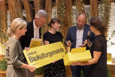 Stadt Feldkirch bei der Verleihung des 4. Baukulturgemeinde-Preis „Boden g'scheit nutzen!" 2021