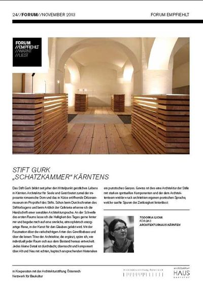 E-Forum empfiehlt_Nov 2013_Stift Gurk „Schatzkammer“ Kärntens