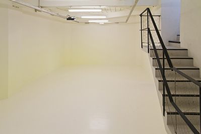 Blick in die Ausstellung im aut, Susanna Fritscher: Wandmalerei, Foto: Laurent Tessier