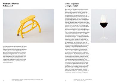 Beiträge von Friedrich Achleitner - Fußschemel und Walter Angonese - Weinglas Riedl