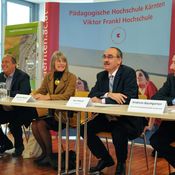 Pressekonferenz zum „Österreichischen Bodenforum 2014“ _2014.10.28_in Klagenfurt – v.l.n.r. Weinberger, Holub, Weber, Kienzl, Baumgarten