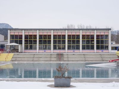 Hallen- und Freibad „Stadionbad“, Kapfenberg, Ferdinand Schuster, 1953