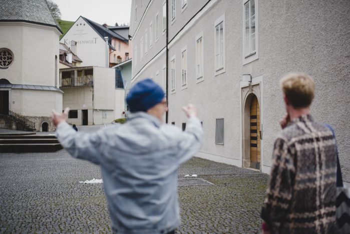 Phineas Harper und Wolfgang Feyferlik bei der Besichtigung der Basilika und des Geistlichen Haus Mariazell