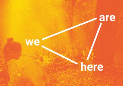 Sujet der Ausstellung „we are here! 3 Versuche“